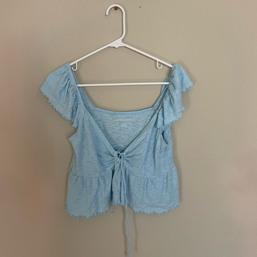 Blue American eagle baby doll top!